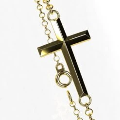 Bracelet Croix Pour Femme En Or 18 Carats -Vivalatina Boutiqe Bracelet croix femme or 5