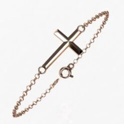 Bracelet Croix Pour Femme En Or 18 Carats -Vivalatina Boutiqe Bracelet croix femme or 7