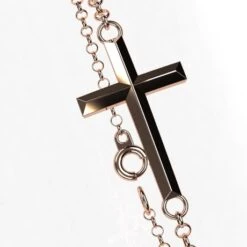 Bracelet Croix Pour Femme En Or 18 Carats -Vivalatina Boutiqe Bracelet croix femme or 8