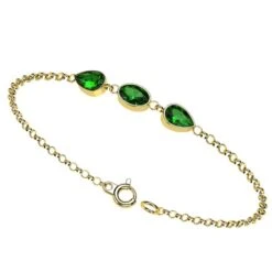 Bracelet Émeraude Pour Femme En Or