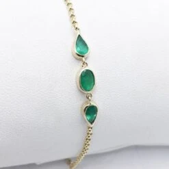 Bracelet Émeraude Pour Femme En Or -Vivalatina Boutiqe Bracelet emeraudes or 1