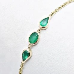 Bracelet Émeraude Pour Femme En Or -Vivalatina Boutiqe Bracelet emeraudes or 2