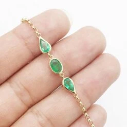 Bracelet Émeraude Pour Femme En Or -Vivalatina Boutiqe Bracelet emeraudes or 6