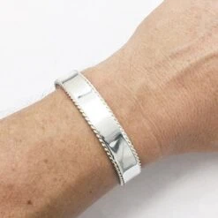 Bracelet Jonc Plat Argent Pour Homme -Vivalatina Boutiqe Bracelet jonc plat argent 11