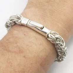 Bracelet Maille Royale En Argent -Vivalatina Boutiqe Bracelet maille byzantine 13