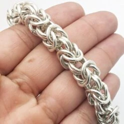 Bracelet Maille Royale En Argent -Vivalatina Boutiqe Bracelet maille byzantine 8