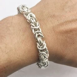 Bracelet Maille Royale En Argent -Vivalatina Boutiqe Bracelet maille byzantine 9