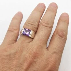 Bague Homme Améthyste 26 Bague Homme Améthyste -Vivalatina Boutiqe Chevaliere amethyste homme 6