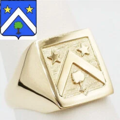 Chevalière Ovale Avec Blason Personnalisé -Vivalatina Boutiqe Chevaliere blason noblesse famille