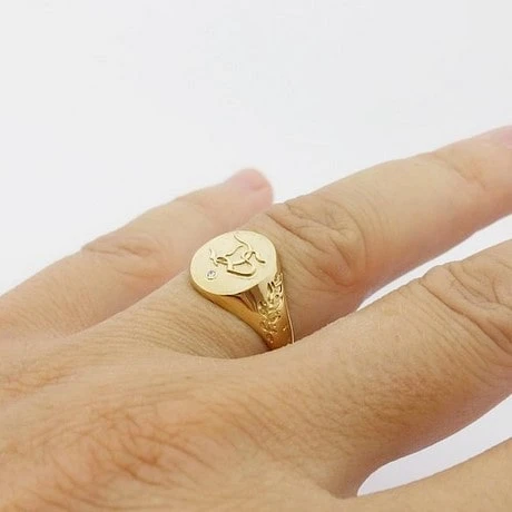 Chevalière Homme En Or Avec Initiales En Relief 7 Chevalière Homme En Or Avec Initiales En Relief – Image 5