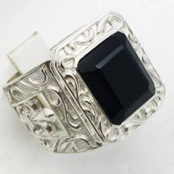 Chevalière Homme En Argent Et Onyx -Vivalatina Boutiqe Chevaliere onyx argent 6