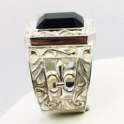Chevalière Homme En Argent Et Onyx -Vivalatina Boutiqe Chevaliere onyx argent 8