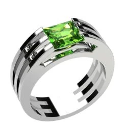 Chevalière Avec Pierre Verte De Péridot 23 Chevalière Avec Pierre Verte De Péridot -Vivalatina Boutiqe Chevaliere pierre verte peridot argent 1