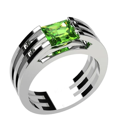 Chevalière Avec Pierre Verte De Péridot 11 Chevalière Avec Pierre Verte De Péridot – Image 9