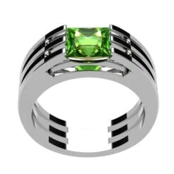 Chevalière Avec Pierre Verte De Péridot 25 Chevalière Avec Pierre Verte De Péridot -Vivalatina Boutiqe Chevaliere pierre verte peridot argent 3