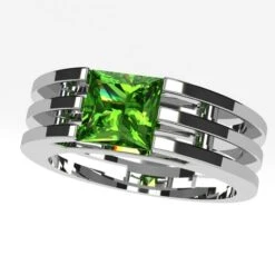 Chevalière Avec Pierre Verte De Péridot 26 Chevalière Avec Pierre Verte De Péridot -Vivalatina Boutiqe Chevaliere pierre verte peridot argent 4