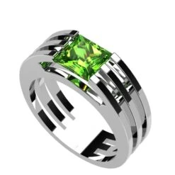 Chevalière Avec Pierre Verte De Péridot 27 Chevalière Avec Pierre Verte De Péridot -Vivalatina Boutiqe Chevaliere pierre verte peridot argent 5