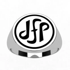 Chevalière Ronde Avec Initiales En Argent -Vivalatina Boutiqe Chevaliere ronde homme initiales argent 2