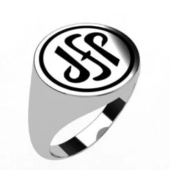 Chevalière Ronde Avec Initiales En Argent -Vivalatina Boutiqe Chevaliere ronde homme initiales argent 3