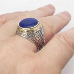 Chevalière Pierre D'Onyx Noire Pour Homme En Argent Massif -Vivalatina Boutiqe Chevalierehommeargentmassif4