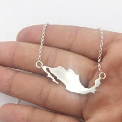 Collier Mexicain: Carte Du Mexique -Vivalatina Boutiqe Collier Mexique argent 6