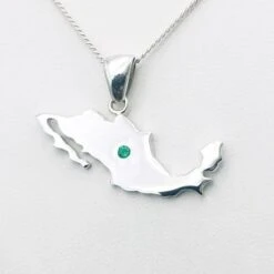 Collier Mexicain: Carte Du Mexique -Vivalatina Boutiqe Collier Mexique emeraude 4