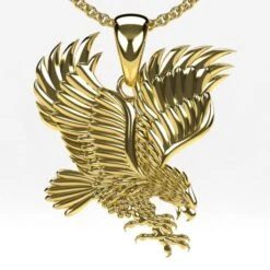 Pendentif Aigle En Or Massif