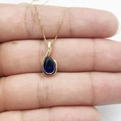 Collier Saphir Bleu -Vivalatina Boutiqe Collier saphir bleu or 7