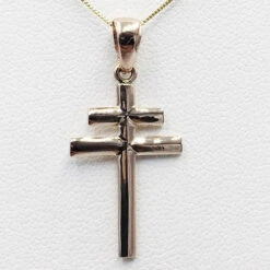 Pendentif Croix De Lorraine En Or 21 Pendentif Croix De Lorraine En Or -Vivalatina Boutiqe Croix de lorraine or rose 1