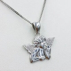 Pendentif Ange En Or -Vivalatina Boutiqe Pendentif ange or blanc 2