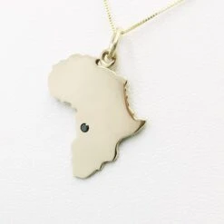 Pendentif Carte Afrique En Or 18k -Vivalatina Boutiqe Pendentif carte afrique congo 3