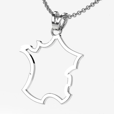 Collier & Pendentif Carte De France 5 Collier & Pendentif Carte De France – Image 3