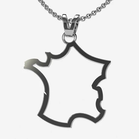 Collier & Pendentif Carte De France 7 Collier & Pendentif Carte De France – Image 5