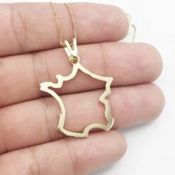 Collier & Pendentif Carte De France 17 Collier & Pendentif Carte De France -Vivalatina Boutiqe Pendentif carte france or 5 1