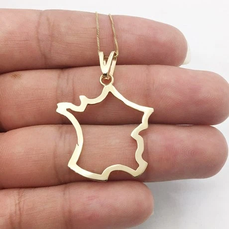 Collier & Pendentif Carte De France 4 Collier & Pendentif Carte De France – Image 2