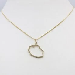 Pendentif Carte Île De La Réunion -Vivalatina Boutiqe Pendentif carte reunion or diamant 1