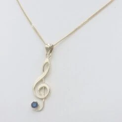 Pendentif Clé De Sol En Or 35 Pendentif Clé De Sol En Or -Vivalatina Boutiqe Pendentif cle sol saphir 2