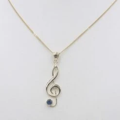 Pendentif Clé De Sol En Or 36 Pendentif Clé De Sol En Or -Vivalatina Boutiqe Pendentif cle sol saphir 3