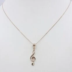 Pendentif Clé De Sol En Or 30 Pendentif Clé De Sol En Or -Vivalatina Boutiqe Pendentif clef sol or rose 1