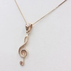 Pendentif Clé De Sol En Or 32 Pendentif Clé De Sol En Or -Vivalatina Boutiqe Pendentif clef sol or rose 3