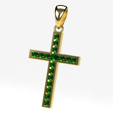 Pendentif Croix Émeraude 3 Pendentif Croix Émeraude