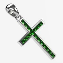 Pendentif Croix Émeraude 13 Pendentif Croix Émeraude -Vivalatina Boutiqe Pendentif croix emeraude 4