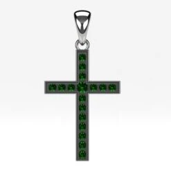 Pendentif Croix Émeraude 14 Pendentif Croix Émeraude -Vivalatina Boutiqe Pendentif croix emeraude 5 1