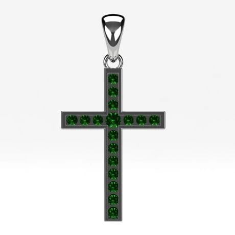 Pendentif Croix Émeraude 7 Pendentif Croix Émeraude – Image 5