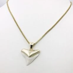 Pendentif Dent De Requin -Vivalatina Boutiqe Pendentif dent requin bouledogue or 6