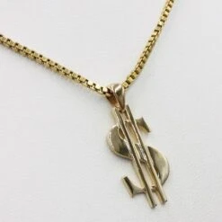 Pendentif Dollar En Or 19 Pendentif Dollar En Or -Vivalatina Boutiqe Pendentif dollar or 1