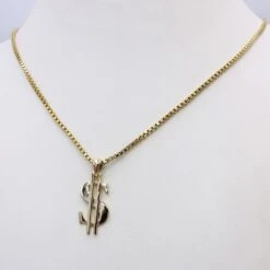 Pendentif Dollar En Or 20 Pendentif Dollar En Or -Vivalatina Boutiqe Pendentif dollar or 2