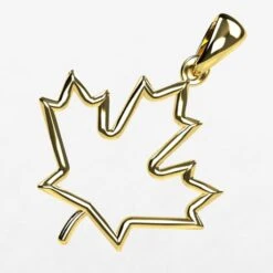 Pendentif Feuille D'Érable Du Canada 15 Pendentif Feuille D'Érable Du Canada -Vivalatina Boutiqe Pendentif feuille erable or 2