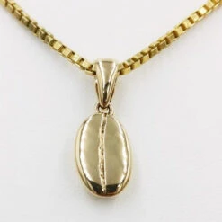 Pendentif Graine De Café En Or -Vivalatina Boutiqe Pendentif grain cafe or 7