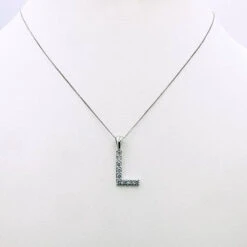 Pendentif Initiale Diamant -Vivalatina Boutiqe Pendentif initial diamant 13